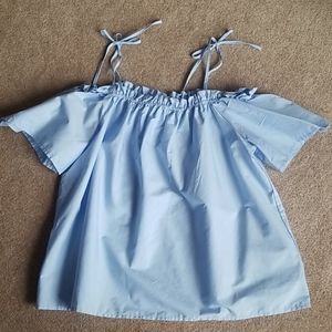 H&M Off The Shoulder Ruffle Blouse Sz6 Small NWT